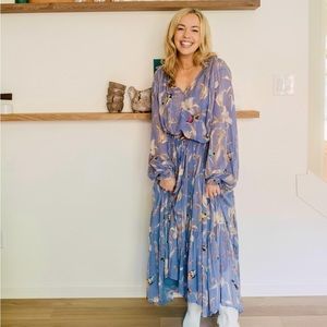 Tiered Purple Maxi Dress